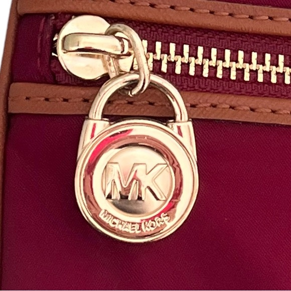 Michael Kors Kampton Maroon Nylon Wristlet - Picture 3 of 17